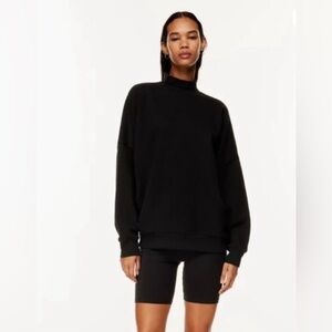 Aritzia TNA Cozy Fleece Mega Mock Sweatshirt Oversized Mockneck Sweatshirt